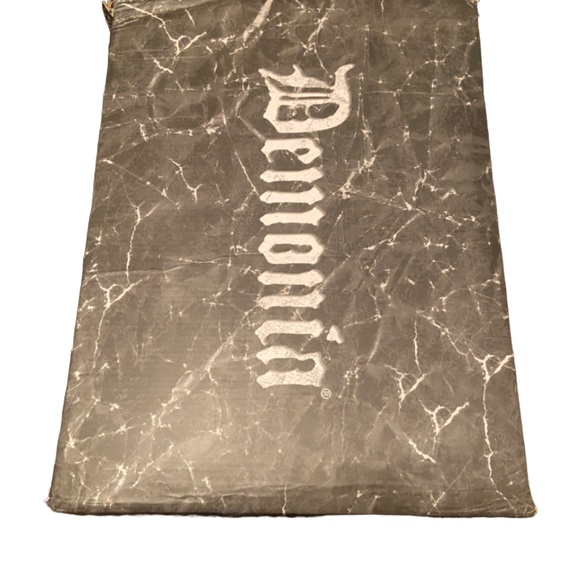 DEMONIA BOOTS DAMNED 225 BLACK HOLOGRAM KNEE HIGH MID-CALF PLATFORM BOOTS SIZE 8 - Picture 7 of 8